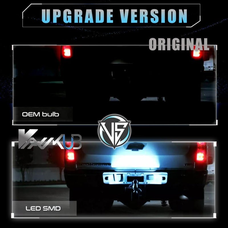 VANKUB LED License Plate Light for Chevy Silverado 1500 2500 3500 Suburban Tahoe GMC Sierra Yukon XL Cadi-llac Escalade Pickup Truck, Chevy Silverado Rear Tag Lamp, 6000K Xenon Ice Blue Lights, 2 PCS - Image 2